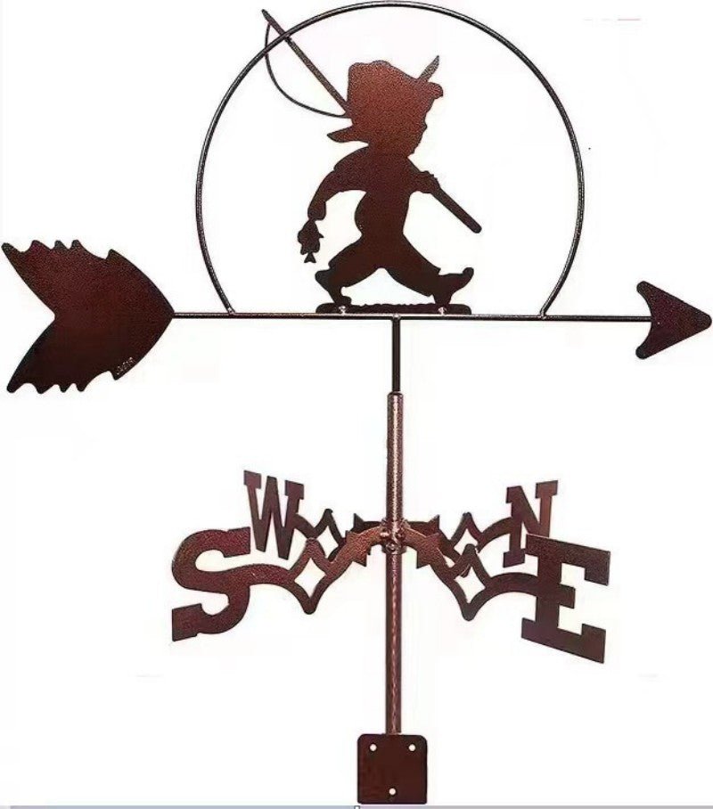 Girouette de Toit Pêcheur en Acier - Décoration Extérieure 50cm - Mafrenesiedecoration