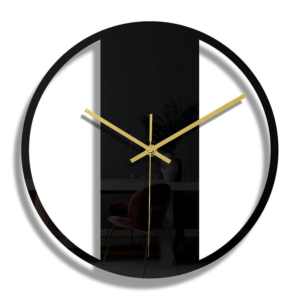 Horloge Murale Noire Acrylique Ajouree Motif Floral | Quartz Silencieuse Nordique 30cm - Mafrenesiedecoration