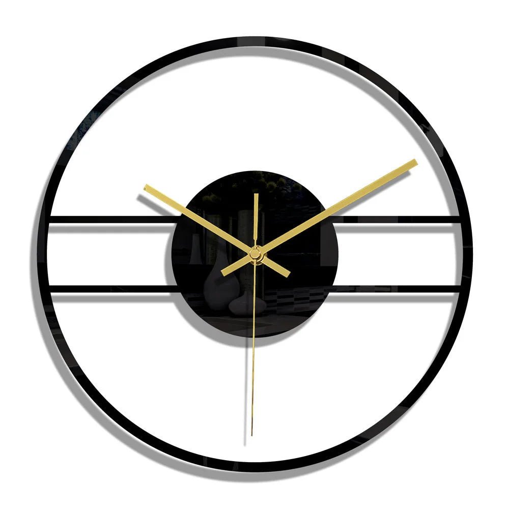 Horloge Murale Noire Acrylique Ajouree Motif Floral | Quartz Silencieuse Nordique 30cm - Mafrenesiedecoration