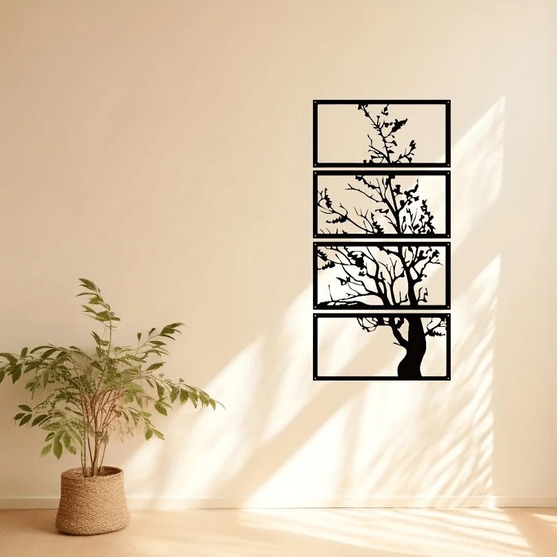 decoration murale pour cuisine design, silhouette d'arbre moderne, ambiance naturelle zen.