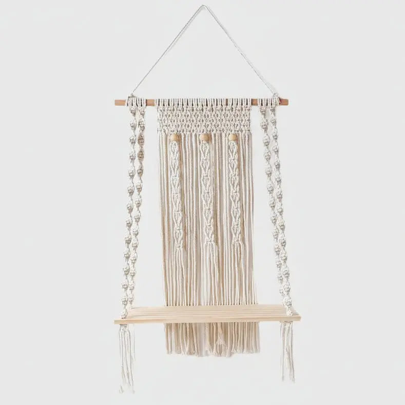 Macramé mural moderne cadeau design contemporain crémaillère mariage minimaliste artisanal raffiné