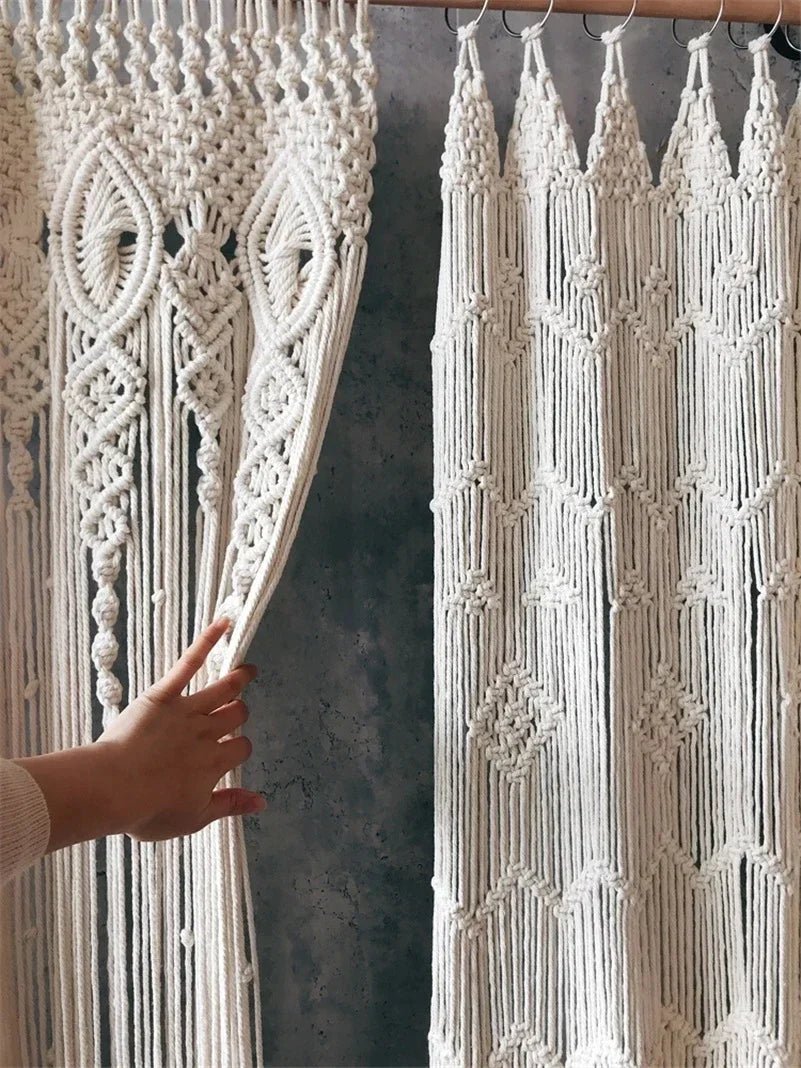 Macramé rideau - Voilage Bohème - Mafrenesiedecoration