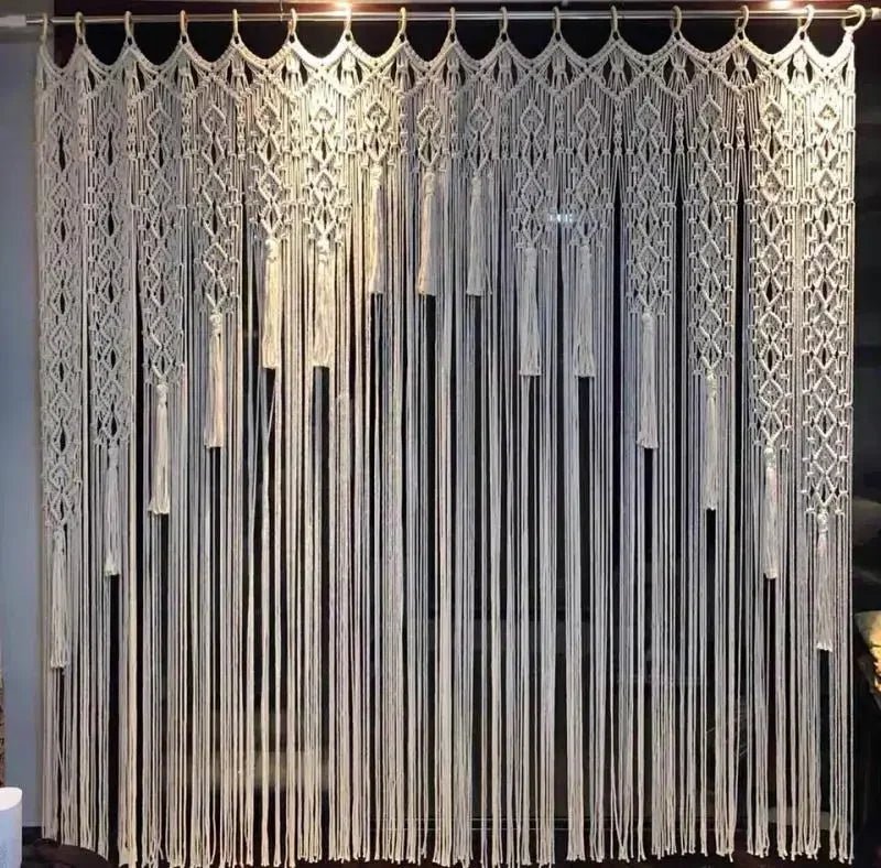 Macramé rideau - Voilage Bohème - Mafrenesiedecoration