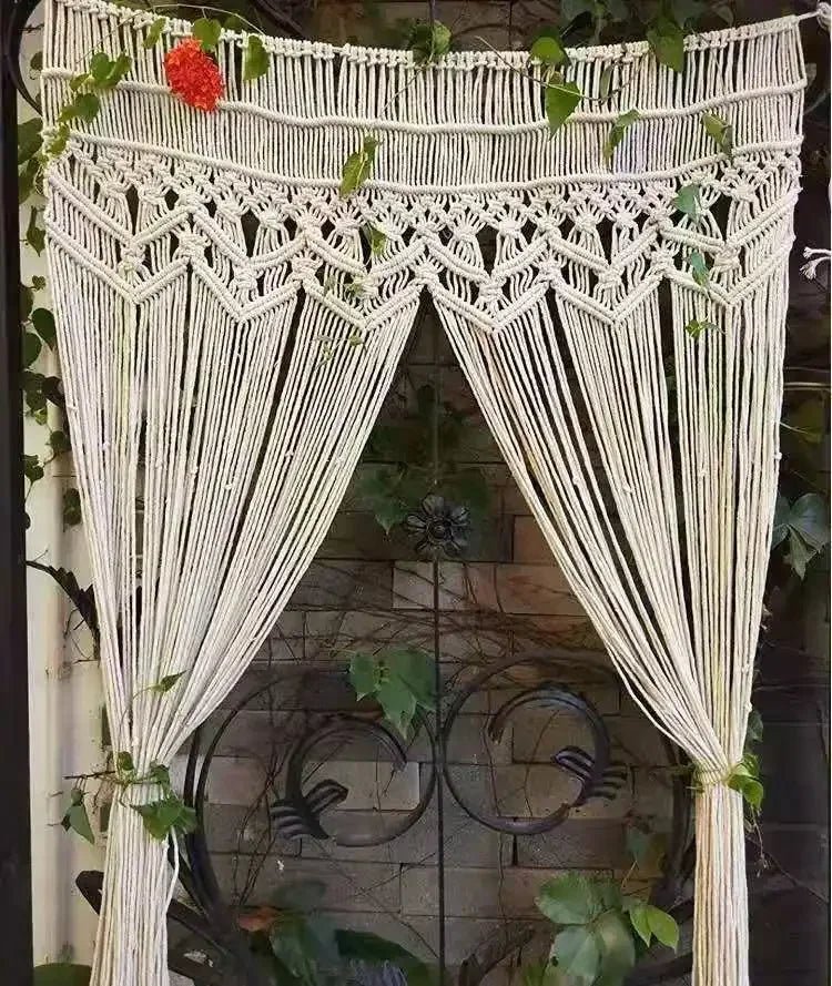 Macramé rideau - Voilage Bohème - Mafrenesiedecoration