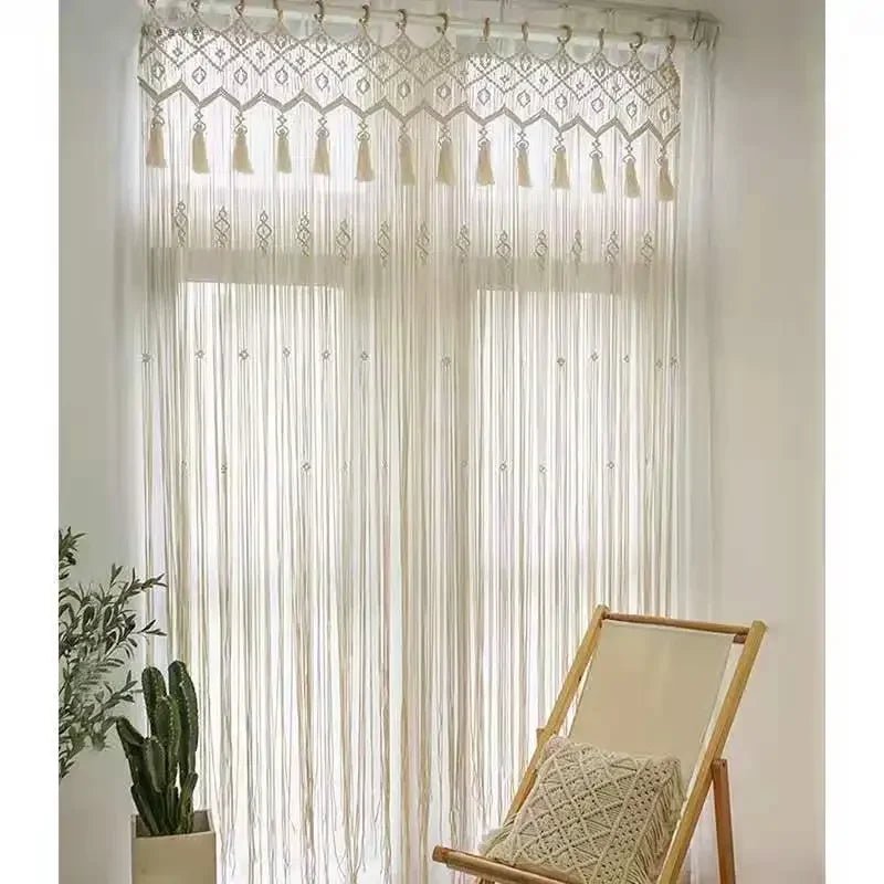 Macramé rideau - Voilage Bohème - Mafrenesiedecoration