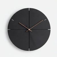 Horloge murale noire bois noyer bambou salle de classe dortoir eco-responsable silencieuse