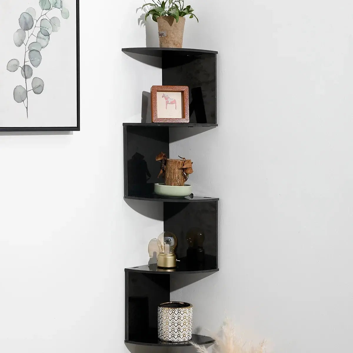 Etagere Murale Angle Bois - Rangement Coin - Mafrenesiedecoration