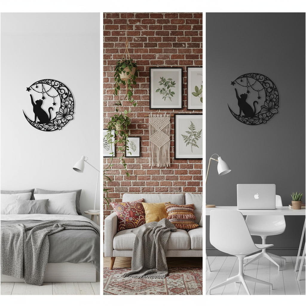 Décoration murale métal s'adaptant à différents styles d'intérieur contemporains