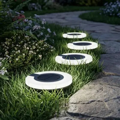 Lampe solaire jardin haut de gamme Mafrenesiedecoration, encastrée, LED 360°, IP65 pour balcon, lot de 4, éclairage extérieur élégant