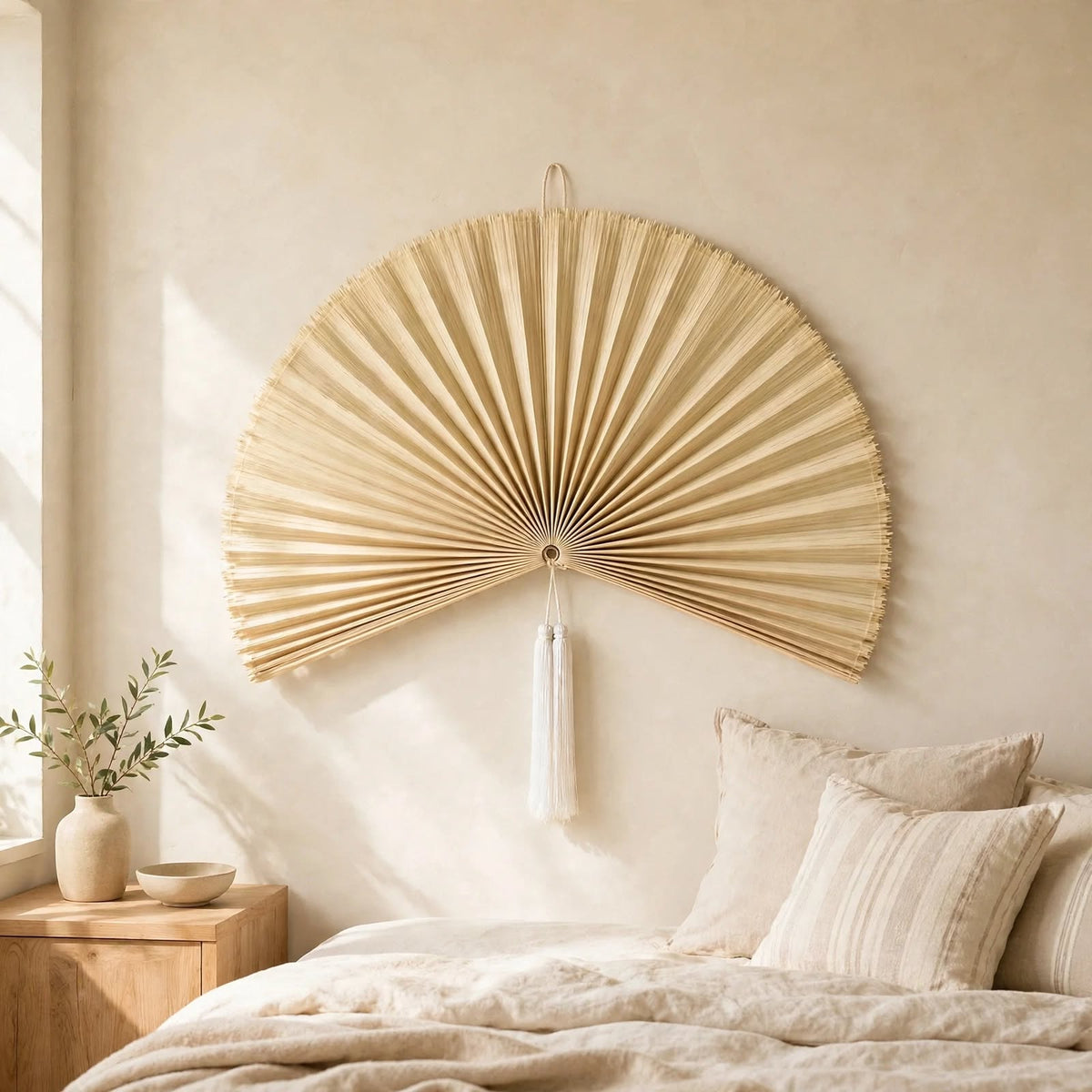 Décoration murale bambou — Grand éventail pliable