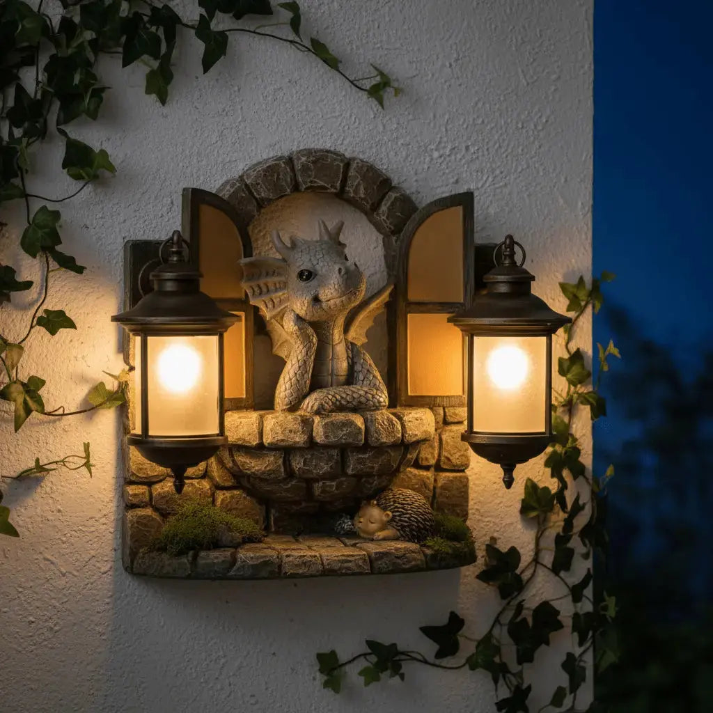 Décoration de jardin murale illuminée lanternes LED lumière douce nocturne ambiance apaisante