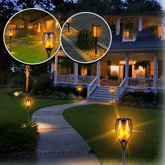 lampe-solaire-jardin-haut-de-gamme-torche-a-cote-du-trottoir