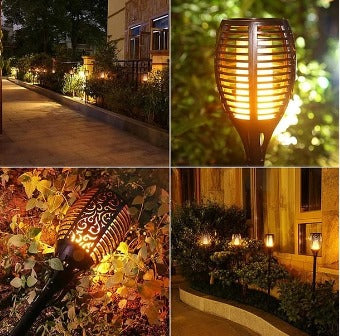 lampe-solaire-jardin-haut-de-gamme-torche-blanc chaud