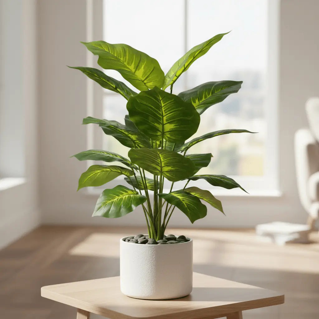 Plantes artificielles réalistes polyvalentes tiges ajustables pot décoratif flexible