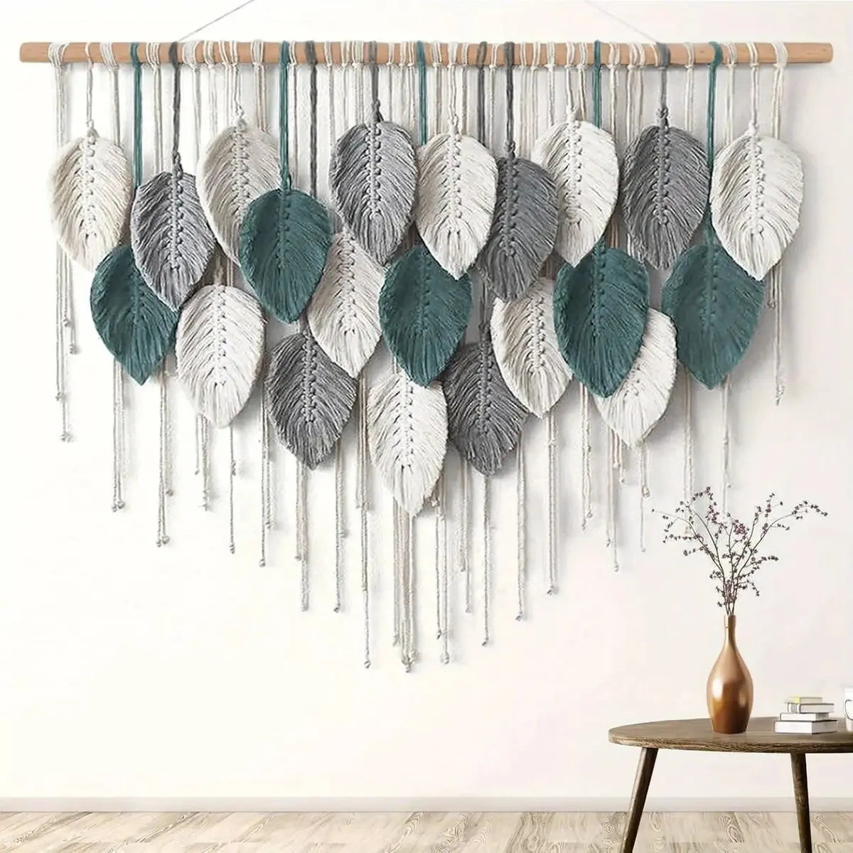 Tenture Murale Macramé Bohème - Décoration Artisanale Coton Naturel 100x80cm - Mafrenesiedecoration
