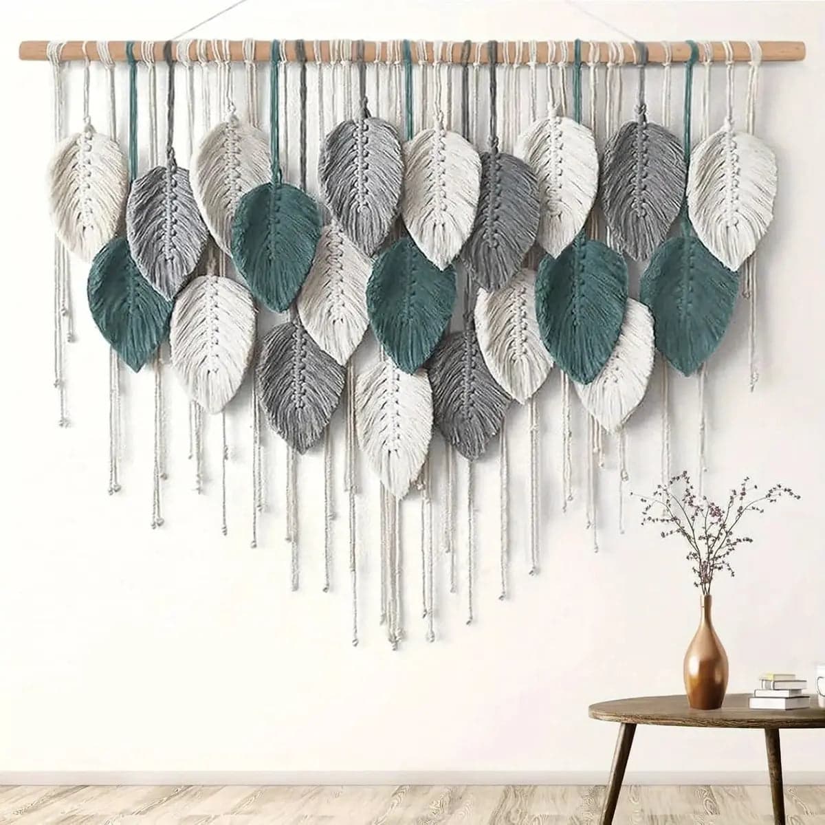 Tenture Murale Macramé Bohème - Décoration Artisanale Coton Naturel 100x80cm - Mafrenesiedecoration