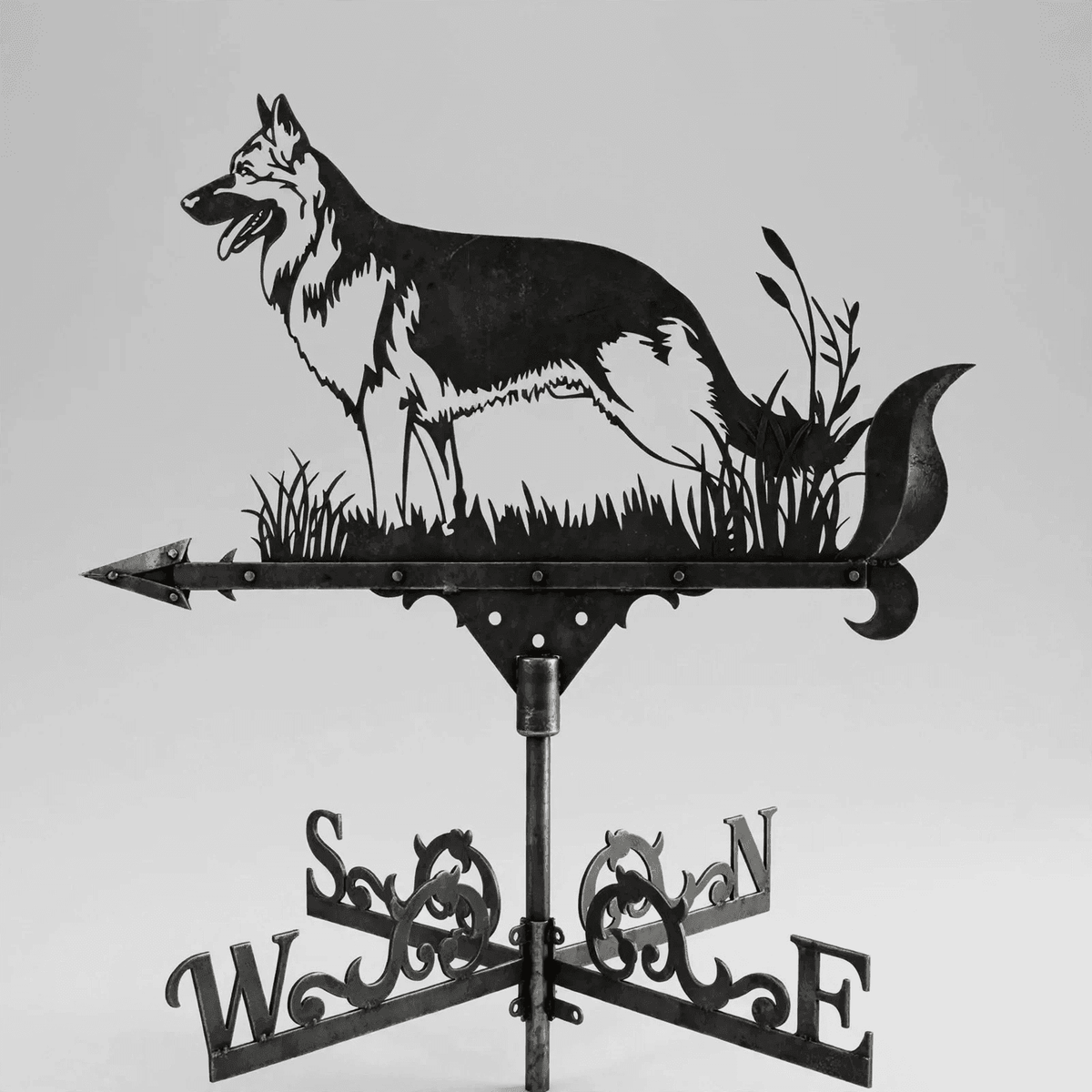 Animal Girouette Berger Allemand Fer Forgé | Le Gardien Noble de Votre Maison 80cm