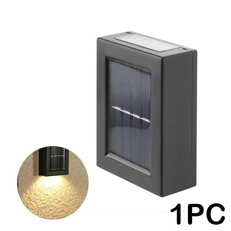 Petite Lampe solaire jardin haut de gamme rectangulaire noire pour jardin, éclairage extérieur.