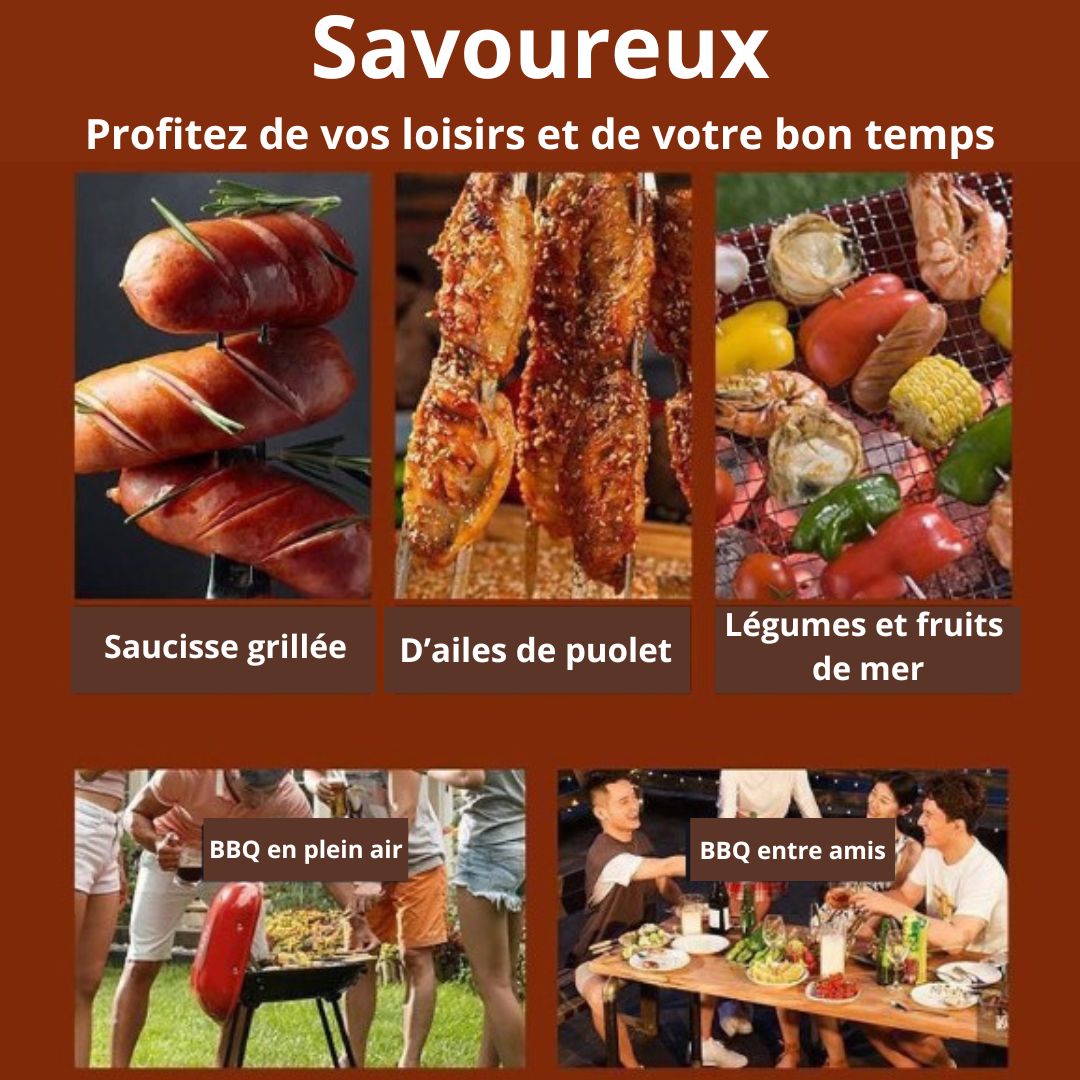 Brochettes pour barbecue à trois têtes en acier inoxydable/BBQ-Clawsᵀᴹ