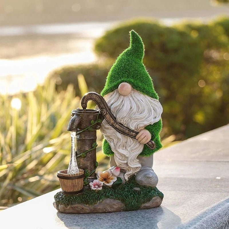 Nain de jardin en résine grande taille avec lanterne solaire, décoration d'accueil, statue lumineuse extérieure.