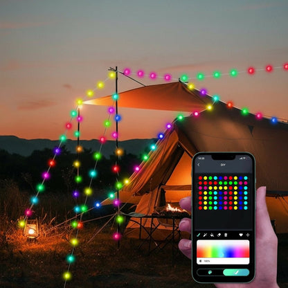 Boule lumineuse Guirlande LED multicolore, USB, télécommande et application.