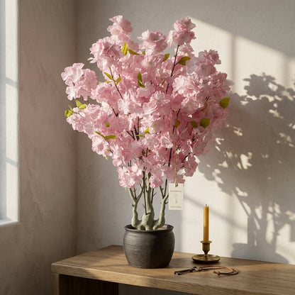 Plante artificielle de cerisier sakura japonais pour extérieur, haute gamme, idéale pour balcon et terrasse, par Mafrenesiedecoration.