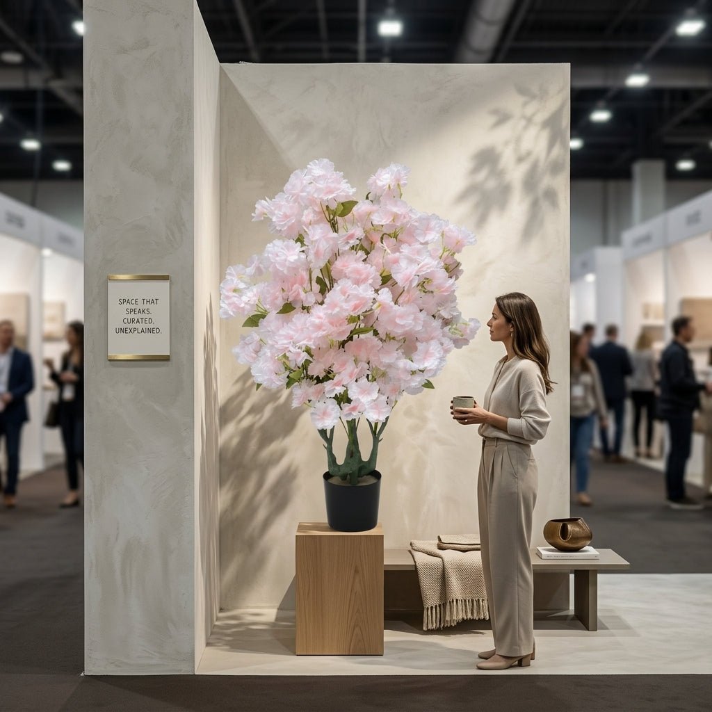 Plante artificielle de cerisier Sakura japonais haut de gamme pour balcon et terrasse, décoration extérieure élégante.