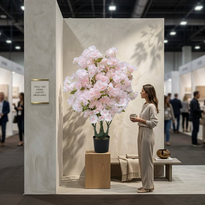 Plante artificielle de cerisier Sakura japonais haut de gamme pour balcon et terrasse, décoration extérieure élégante.
