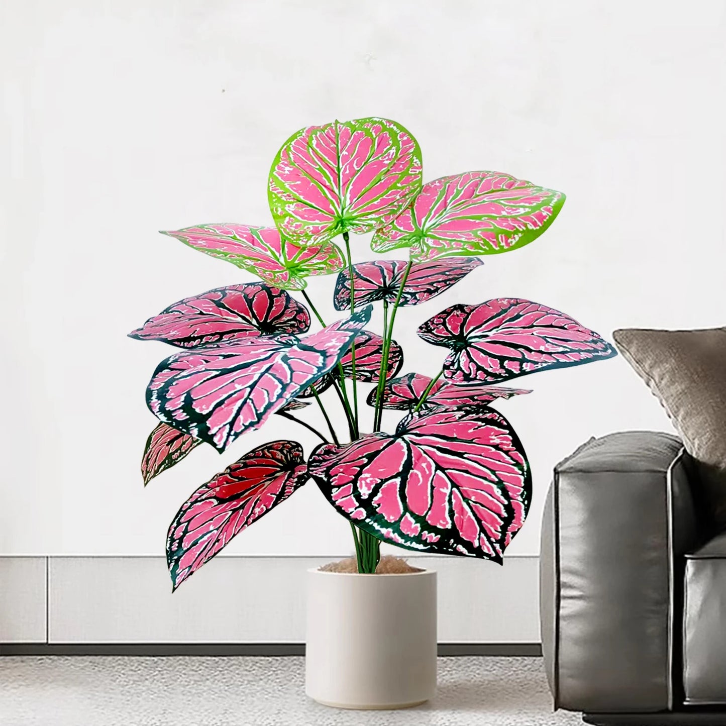 Magnifique Plante Artificielle Balcon aux feuilles roses vives, parfaite pour un balcon stylé.