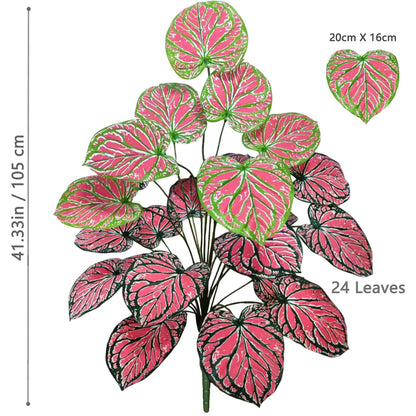 Grande plante artificielle balcon de couleur rose et vert, parfaite pour un balcon.