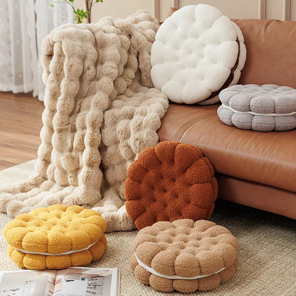 Coussin Décoratif Pour Canapé biscuit chocolaté - détail texture peluche douce