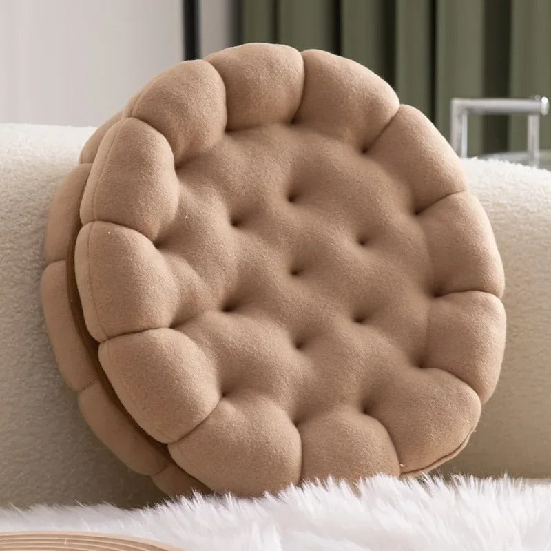 Coussin Décoratif Pour Canapé biscuit chocolaté léger - forme ronde