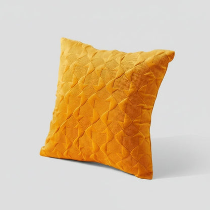 Coussin décoratif géométrique orange anthracite et blanc style contemporain
