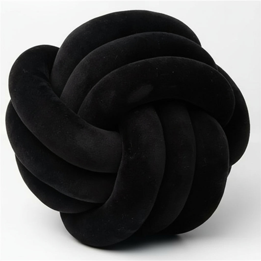 Coussin décoratif nœud en velours Noir 28cm vue principaleir