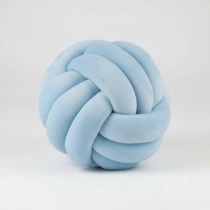 Coussin décoratif nœud velours bleu ciel  28cm