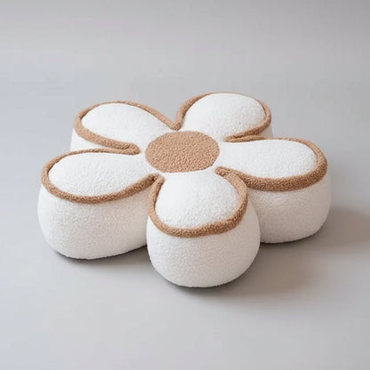 Coussin_de_sol fleur blanc cassé, détail rembourrage coton