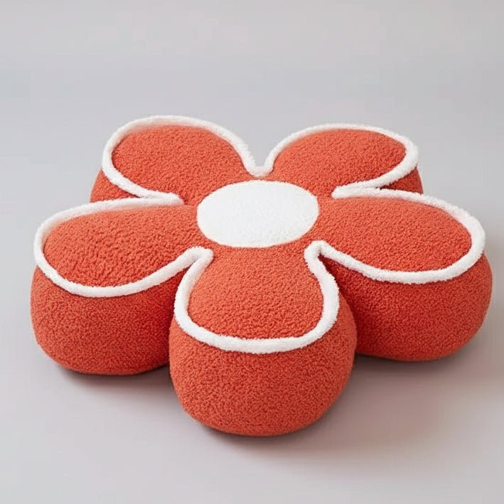 Coussin de sol siège fleur rouge sur chaise, utilisation intérieur