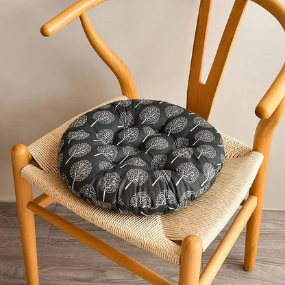 Coussin decoratif canape rond 40cm motif arbre - galette chaise antiderapante

