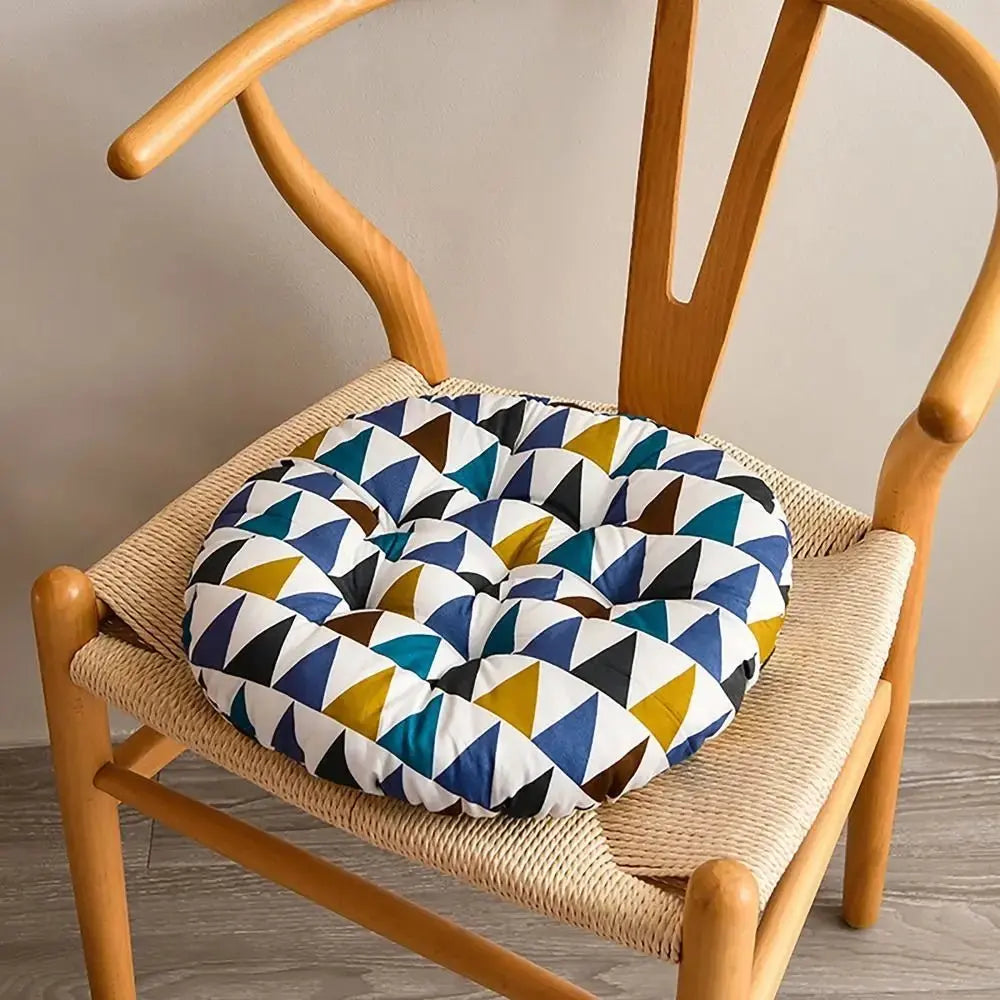 Coussin decoratif canape rond 40cm motif petite drapeau - galette chaise antiderapante
