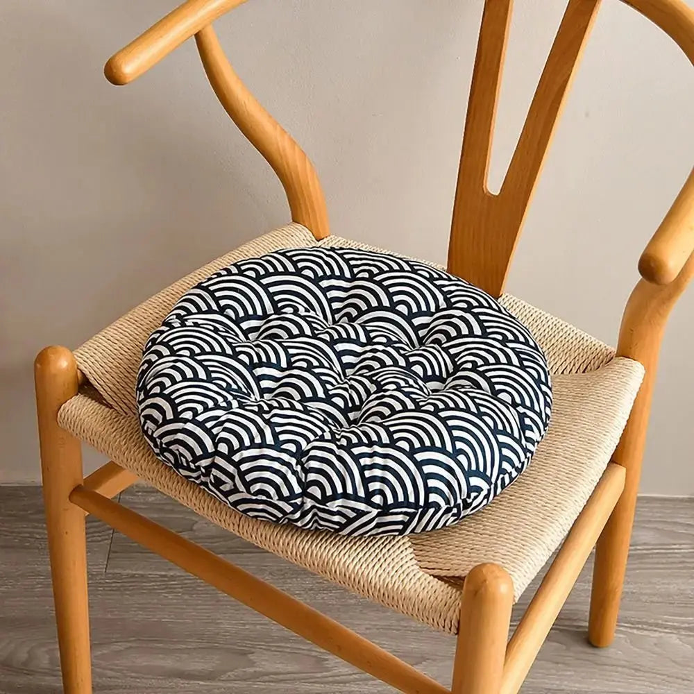 Coussin decoratif canape rond 40cm motif surf - galette chaise antiderapante
