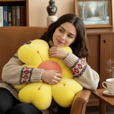 "Coussin marguerite multifonction pour décoration intérieure"