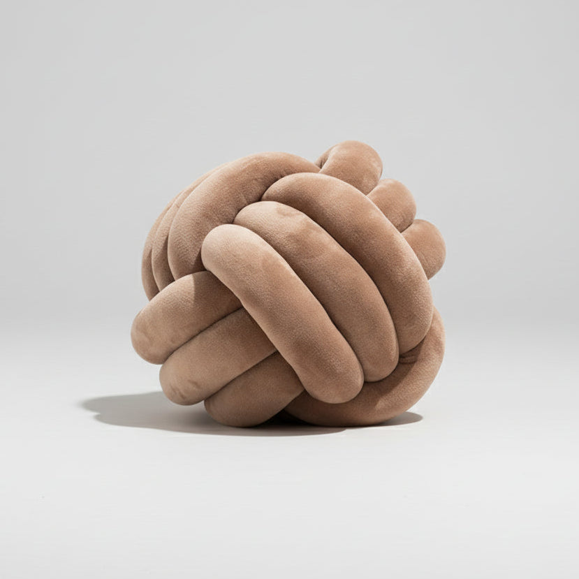 Coussin nœud velours variante couleur café marron