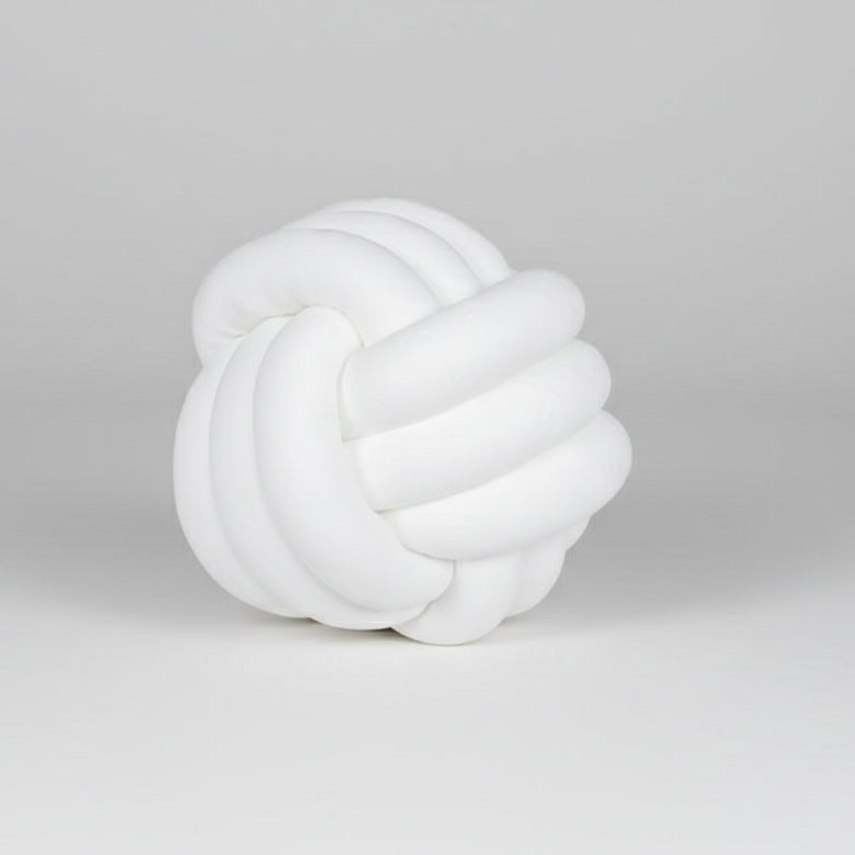Coussin nœud velours blanc pur décoration minimaliste
