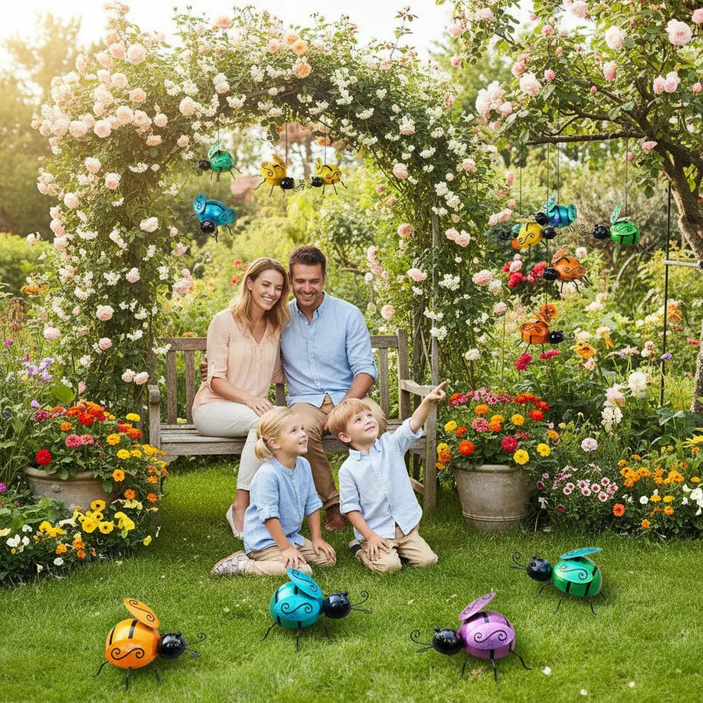 Décoration de jardin abeilles famille enfants nature lifestyle éducatif