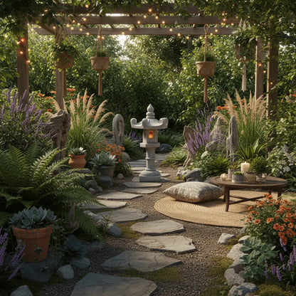 Décoration extérieur jardin Lanterne pagode jardin bohème éclectique polyvalence stylistique