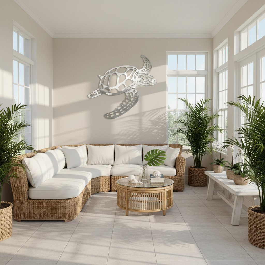 Décoration murale marine finition argentée élégante contemporaine sophistiquée