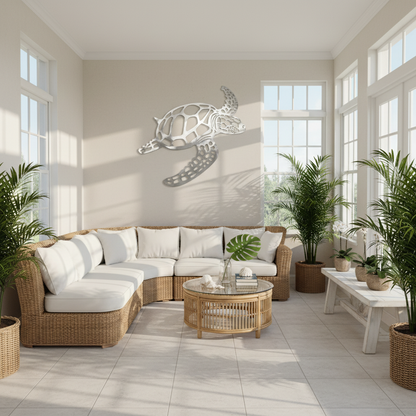 Décoration murale marine finition argentée élégante contemporaine sophistiquée