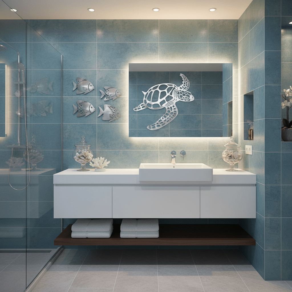 Décoration murale marine version noire contraste graphique moderne