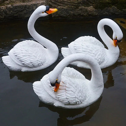 Décoration pour extérieur cygne résine installation facile bassin flottant simple sans outils
