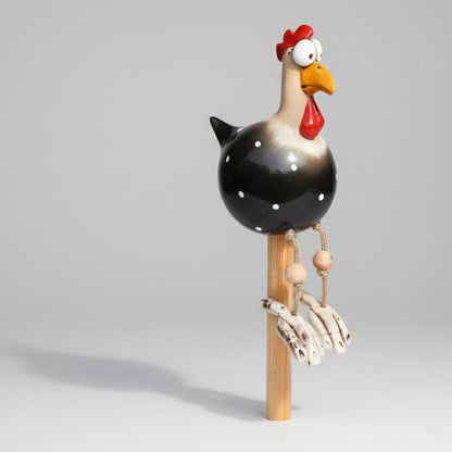 Décoration pour extérieur poule noire dégradée en résine ornement jardin moderne sophistiqué contraste élégant